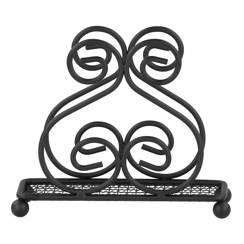 Home Basics Scroll Collection Steel Napkin Holder, Black - Image 2