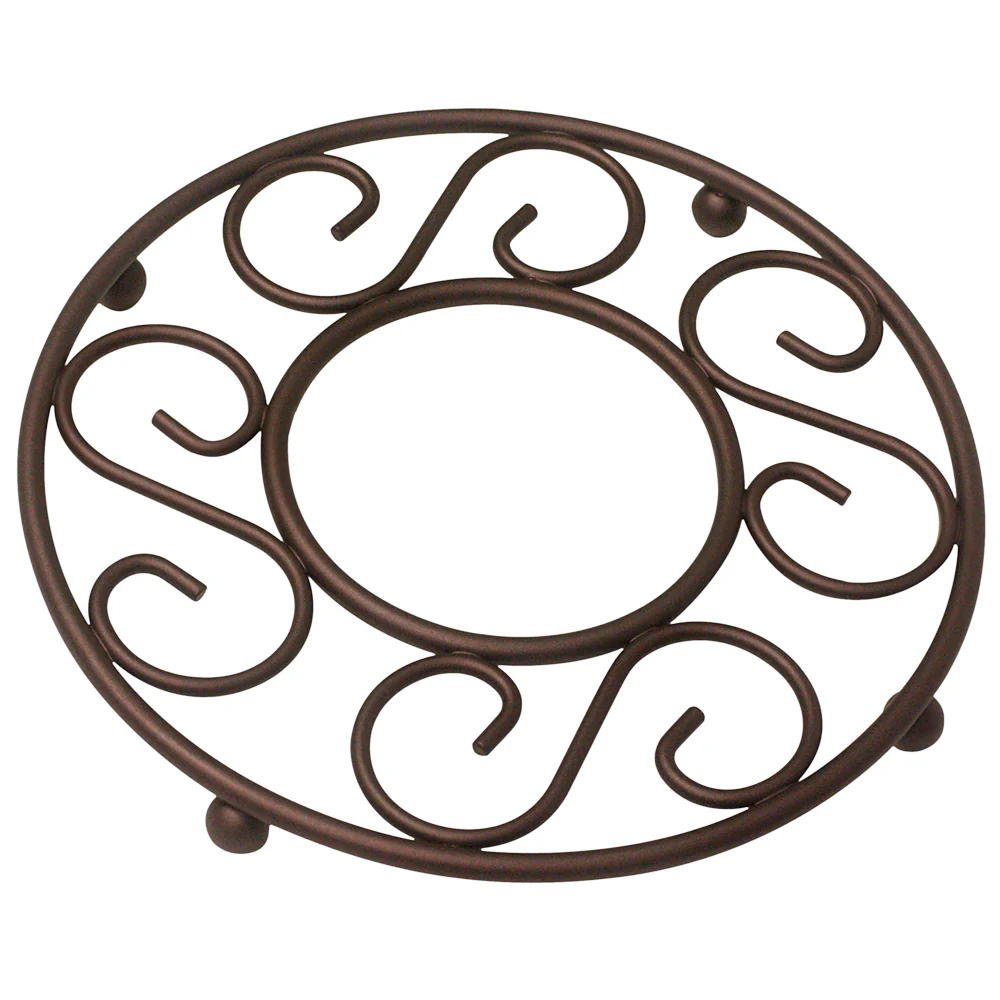 Home Basics Scroll Collection Steel Trivet, Bronze - Image 2