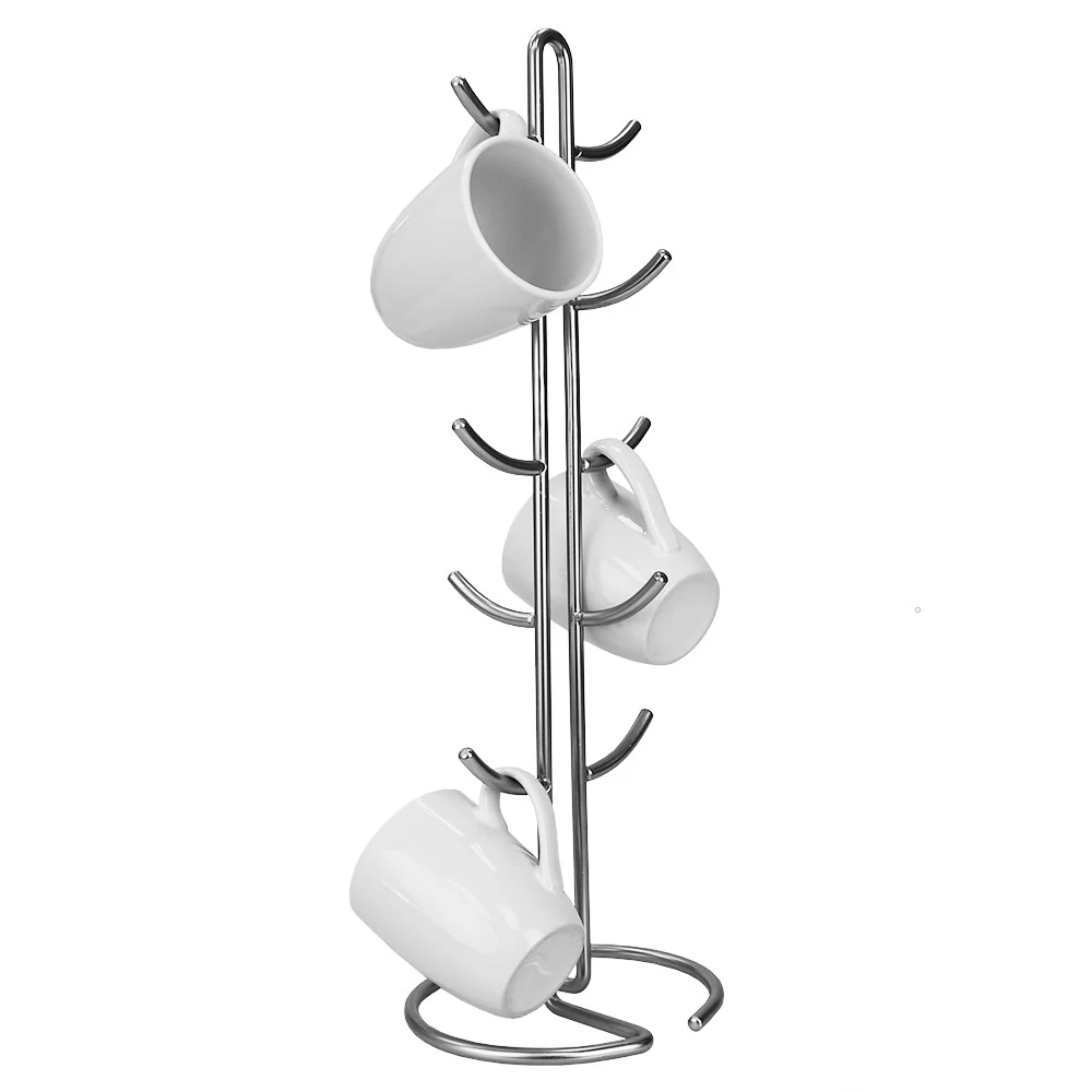 Home Basics Simplicity 10 Hook Steel Mug, Satin Nickel - Image 2