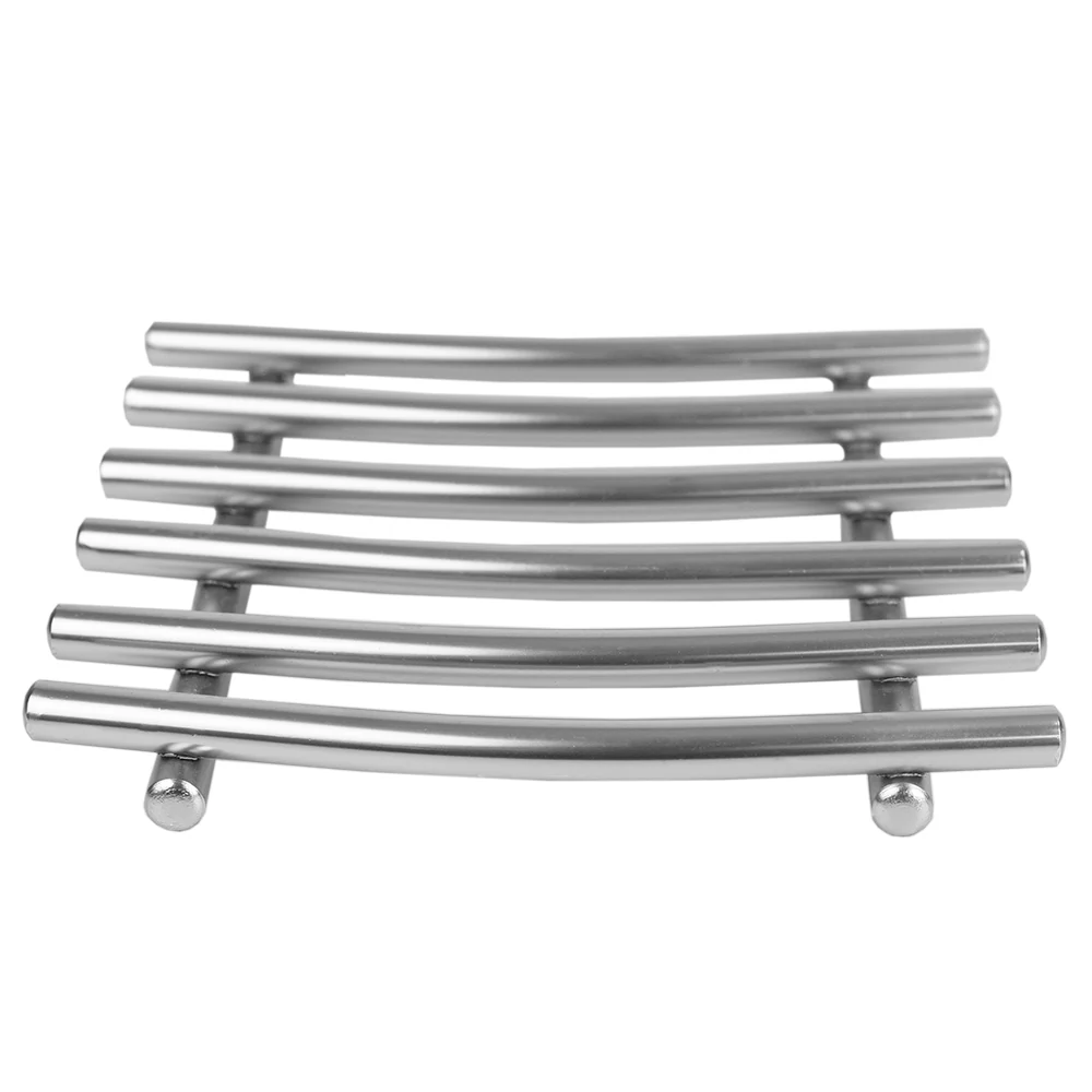 Home Basics Simplicity Collection Decorative Heat-Proof Trivet, Satin Chrome - Image 2
