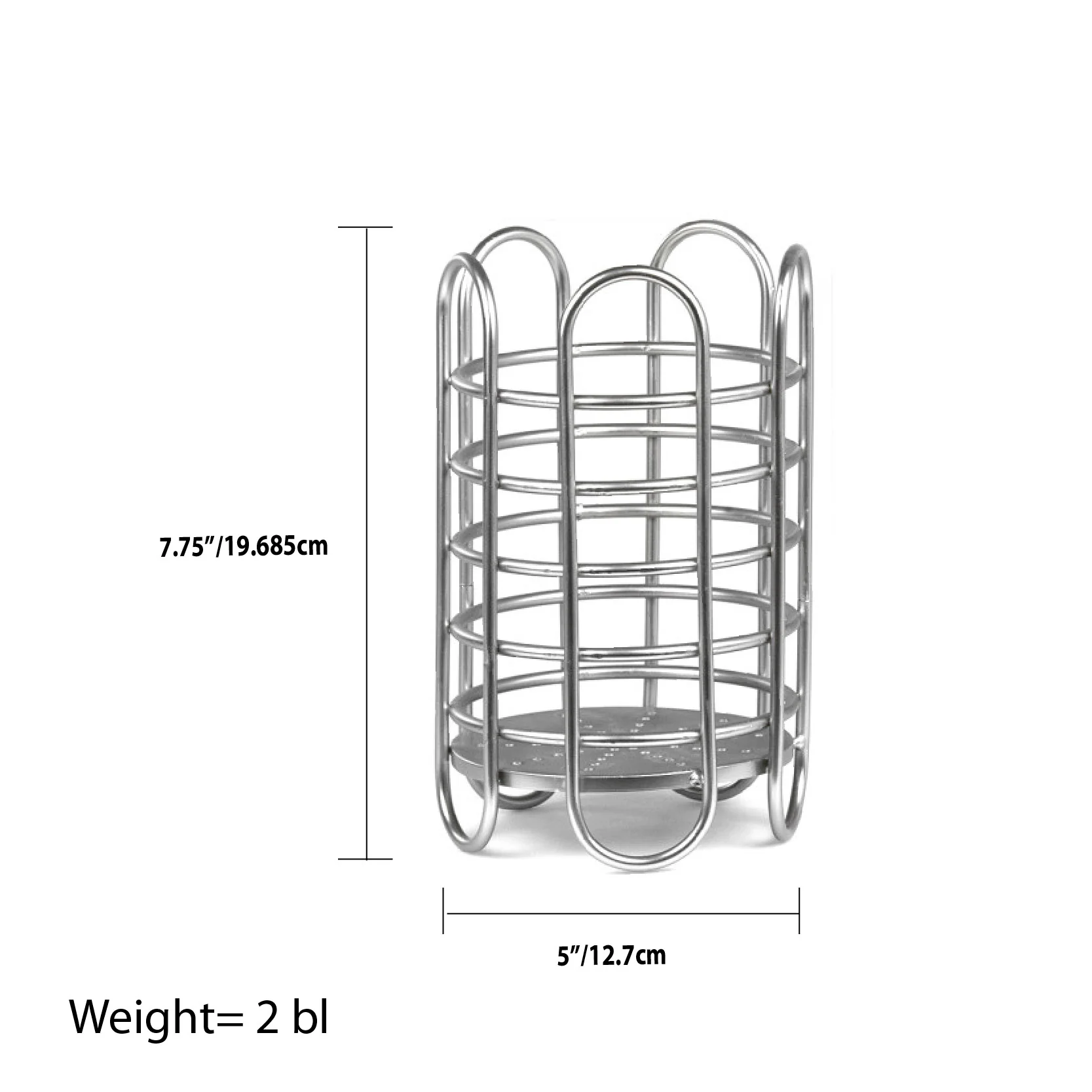 Home Basics Simplicity Collection Free-Standing Utensil and Cutlery Holder with Quick Draining Holes, Satin Nickel - Image 5