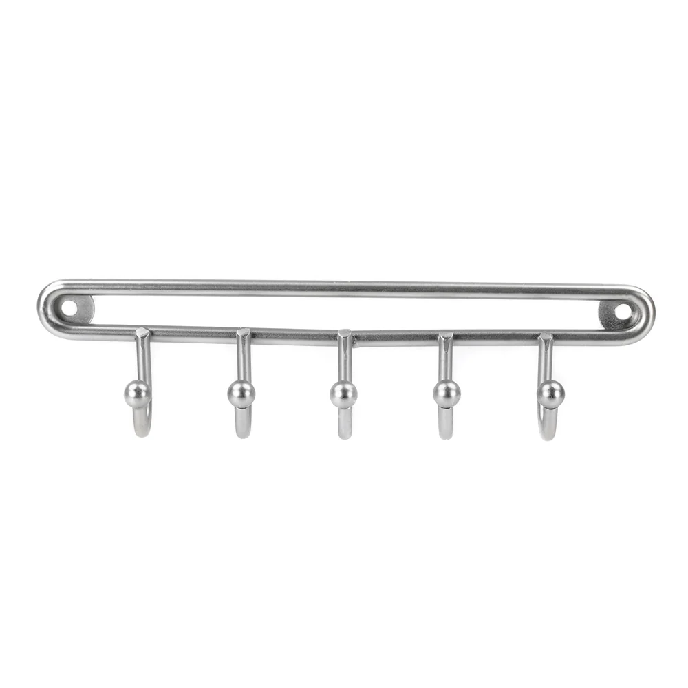 Home Basics Simplicity Key Rack With 5 Hooks, Brushed Satin Nickel, 7x1.4 Inches - Image 2