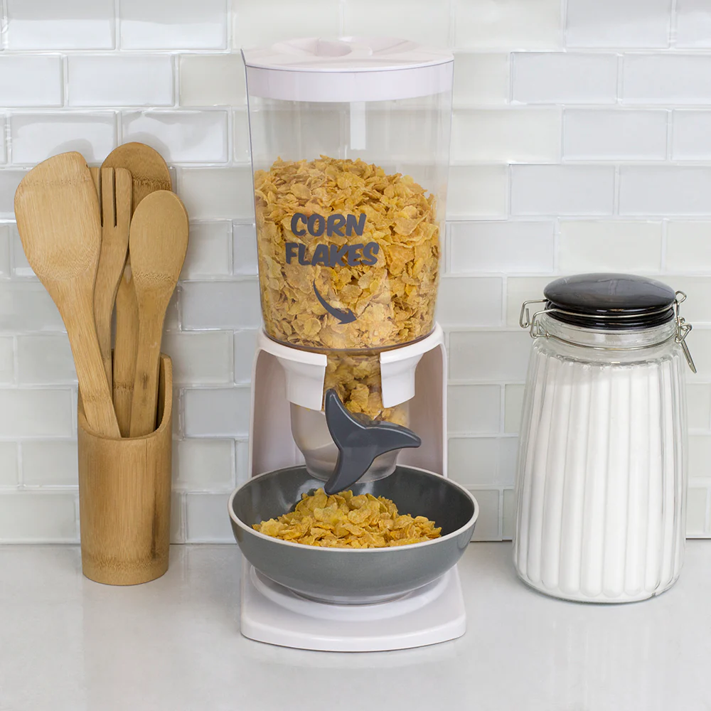 Home Basics Single Cereal Dispenser, White - Image 4