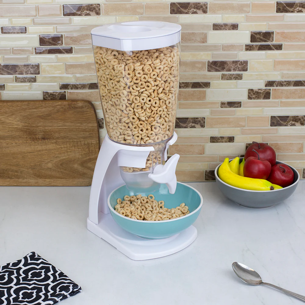 Home Basics Single Cereal Dispenser, White - Image 5