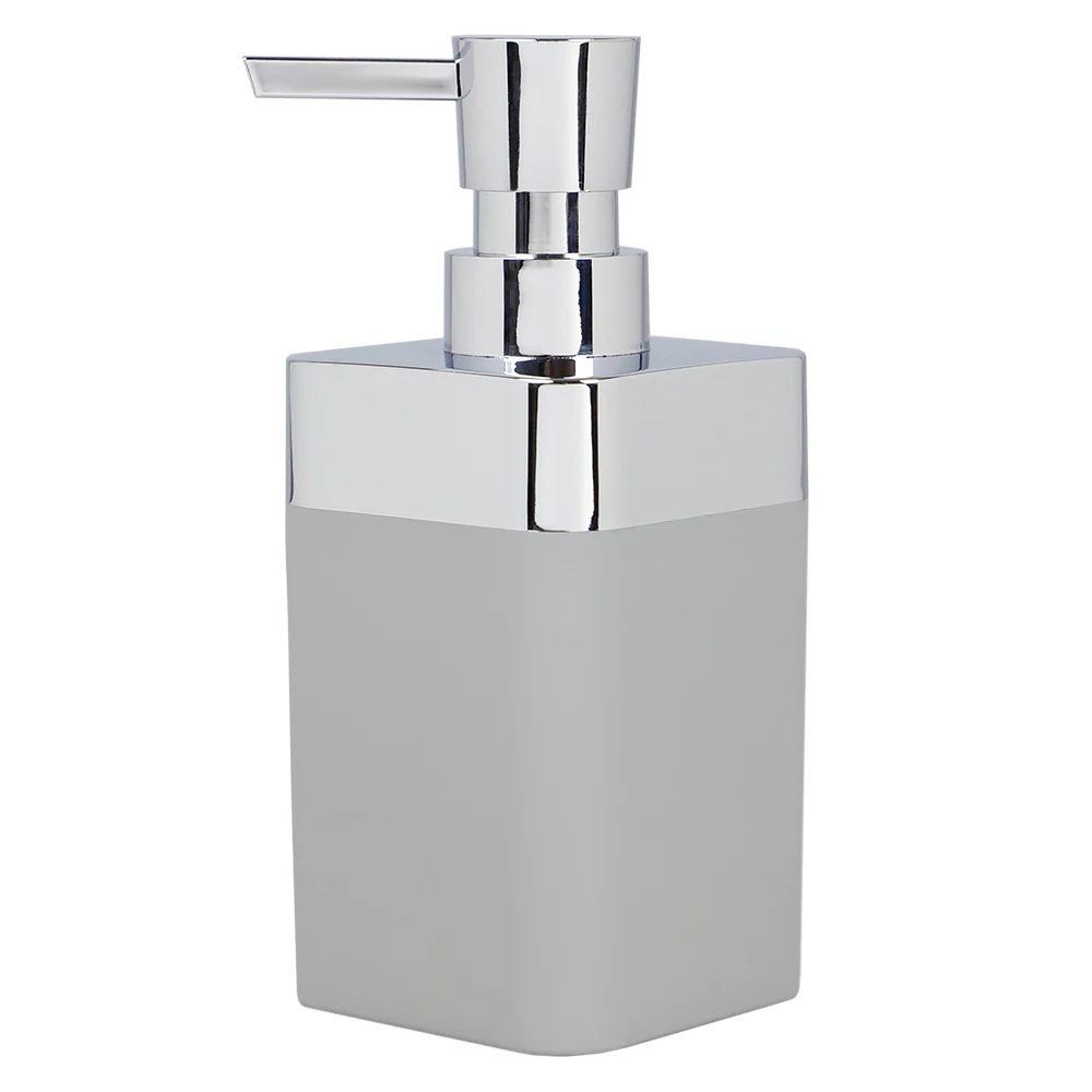 Home Basics Skylar 10 oz. ABS Plastic Soap Dispenser, Grey