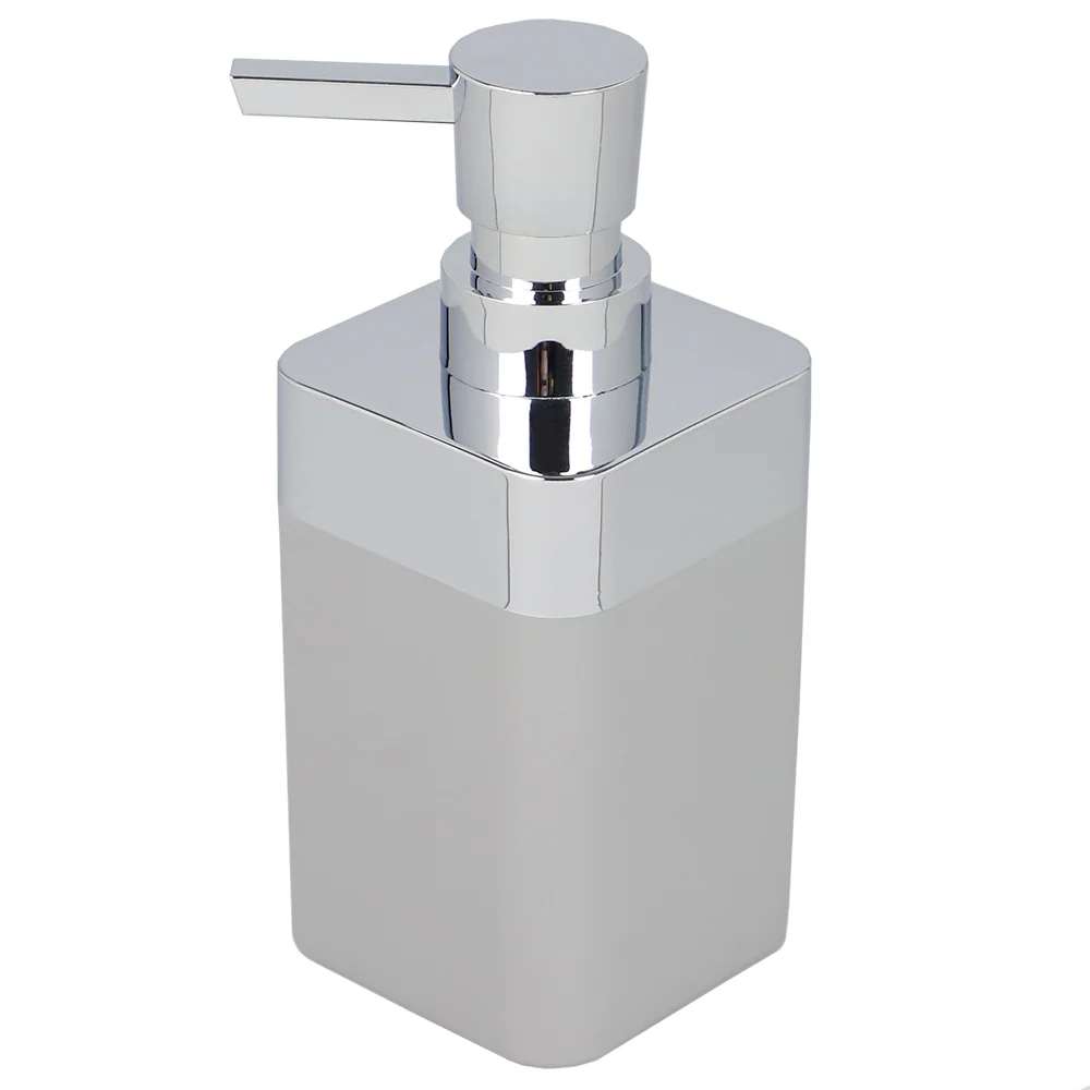 Home Basics Skylar 10 oz. ABS Plastic Soap Dispenser, Grey - Image 2