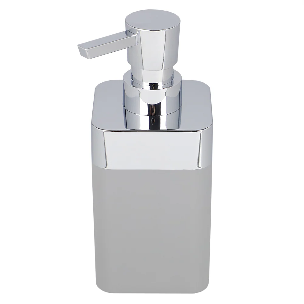 Home Basics Skylar 10 oz. ABS Plastic Soap Dispenser, Grey - Image 3