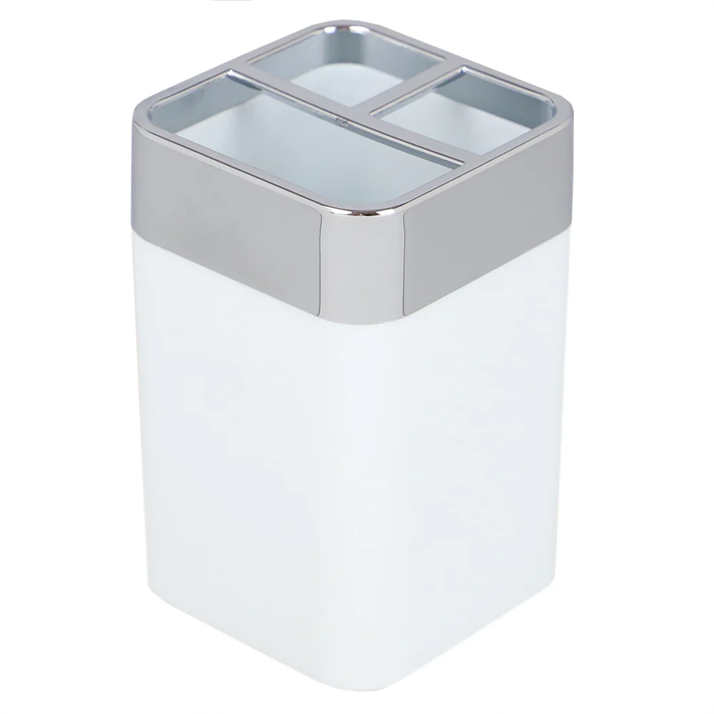 Home Basics Skylar ABS Plastic Toothbrush Holder, White