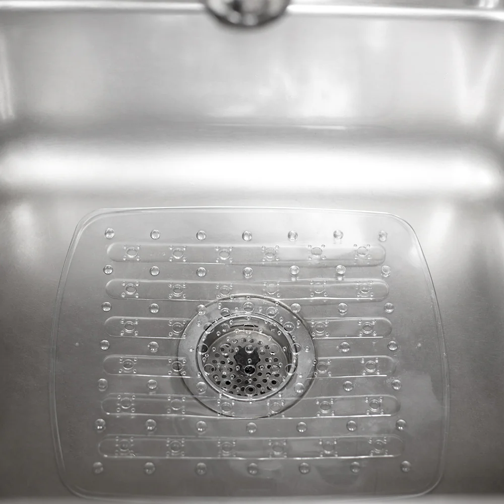Home Basics Small PVC Sink Mat, Clear - Image 2