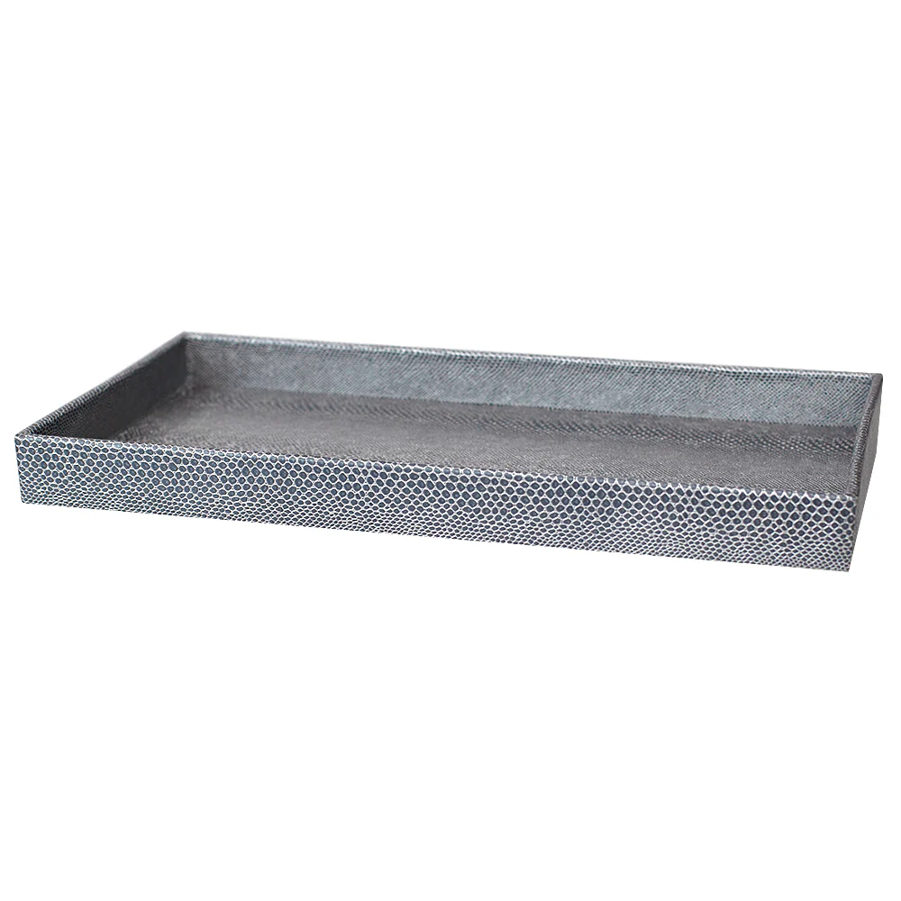 Home Basics Snakeskin Vanity Tray, Silver - Image 2