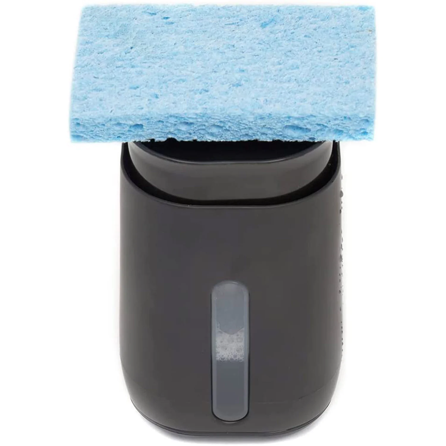 Home Basics Soap Dispenser with Side Sponge Compartment, Black - Image 4