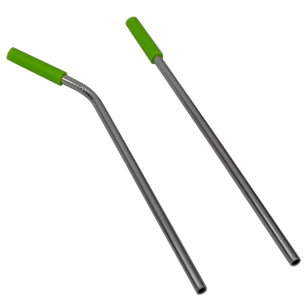 Home Basics Soft Silicone Tip Stainless Steel Straw Set, Multi-color, (Pack of 10) - Image 2