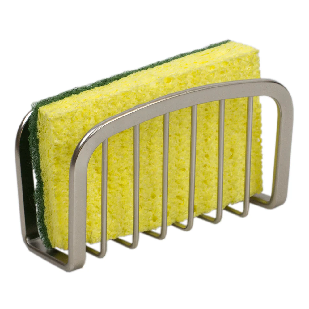 Home Basics Sponge Holder with Suction Cups, Satin Nickel - Image 2