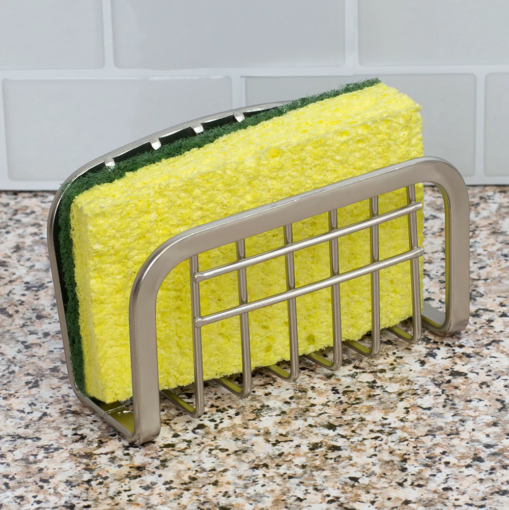 Home Basics Sponge Holder with Suction Cups, Satin Nickel - Image 7