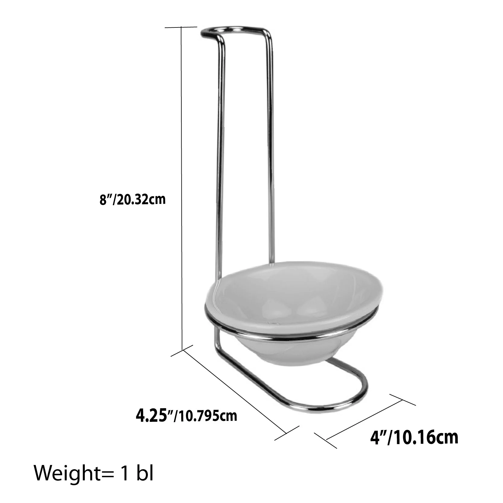 Home Basics Spoon Rest with Tray and Spoon, Chrome - Image 6