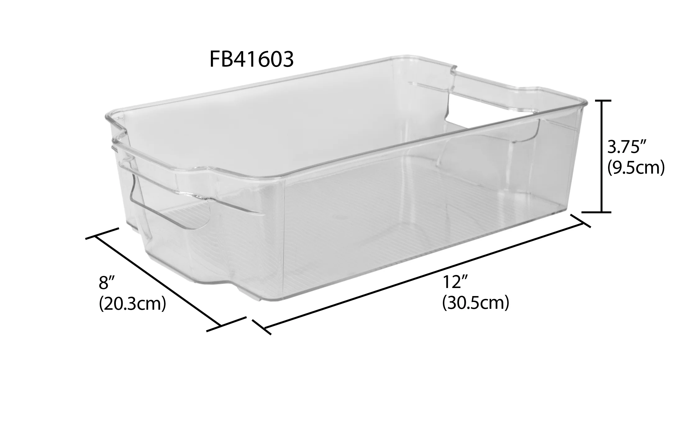 Home Basics Stackable Large Plastic Fridge Pantry and Closet Organization Bin with Handles - Image 4