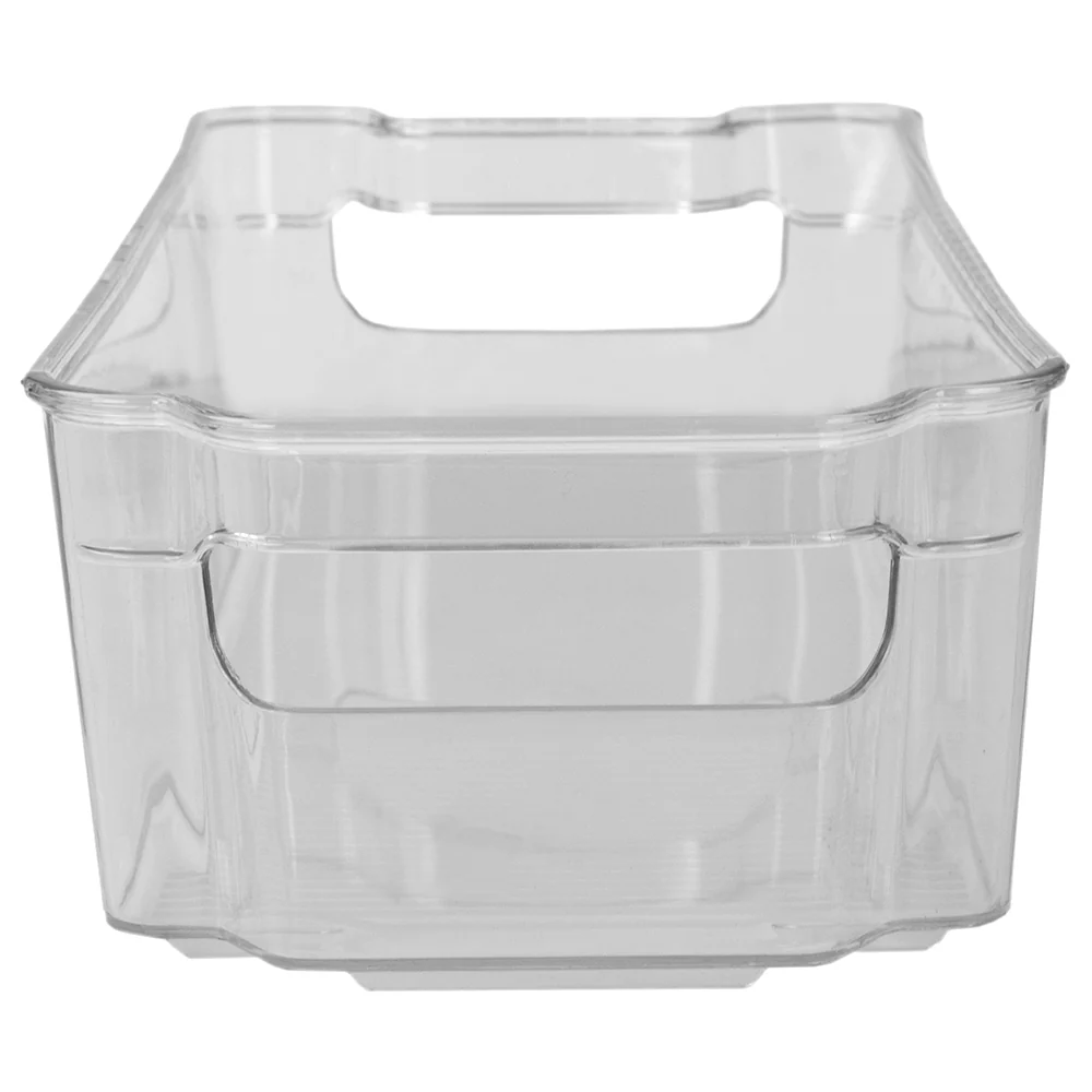 Home Basics Stackable Medium Plastic Fridge Pantry and Closet Organization Bin with Handles - Image 3