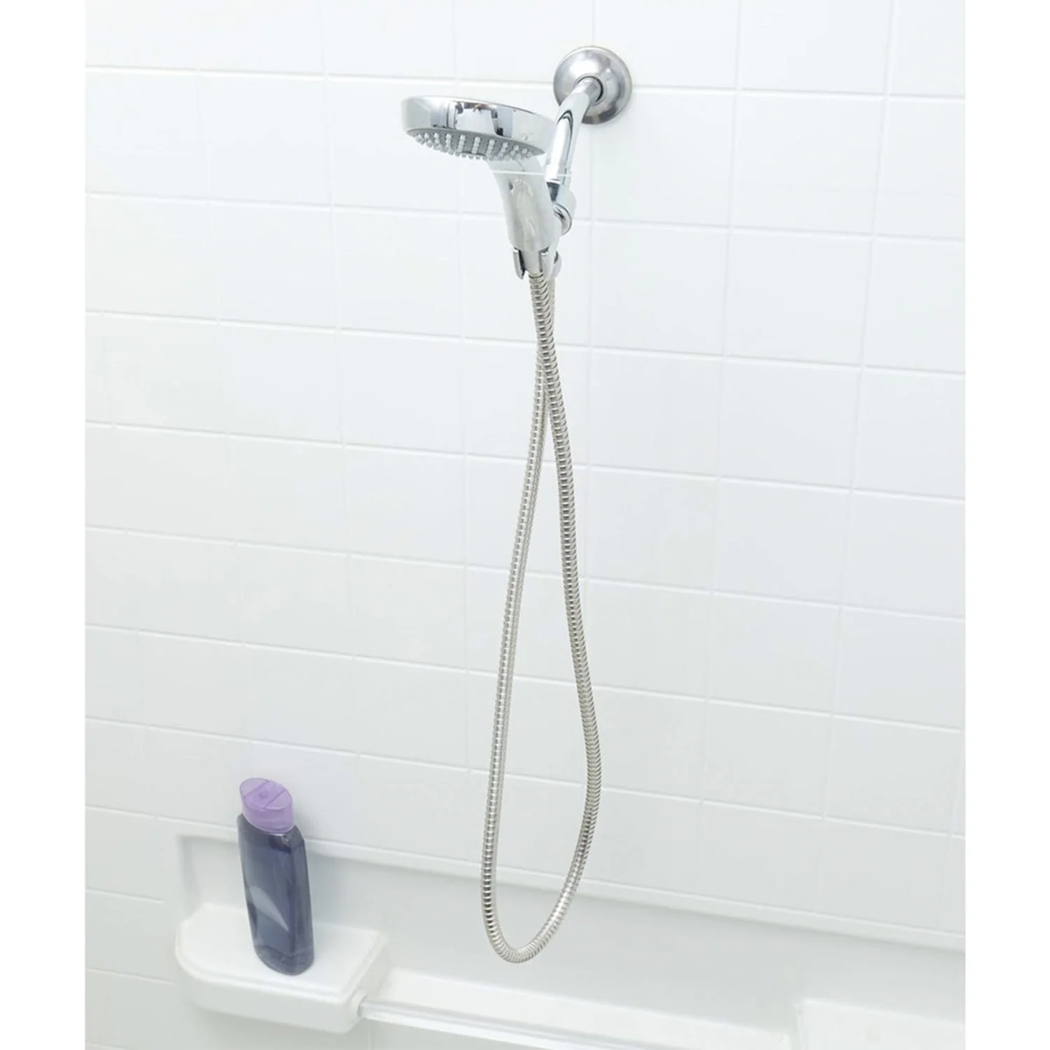 Home Basics Stainless Steel Adjustable Dual Shower Head Massager, Chrome - Image 2