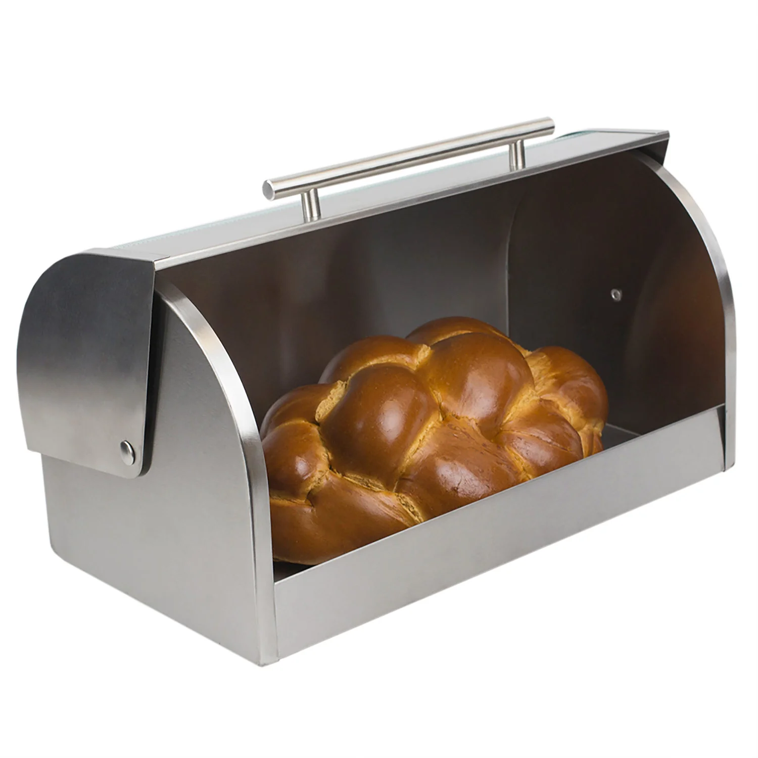 Home Basics Stainless Steel Bread Box, 15.5X12.6X6.5 Inches - Image 2