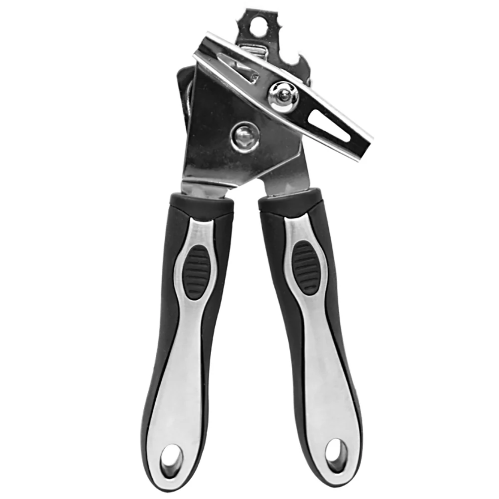 Home Basics Stainless Steel Can Opener with Rubber Grip Handle - Image 2