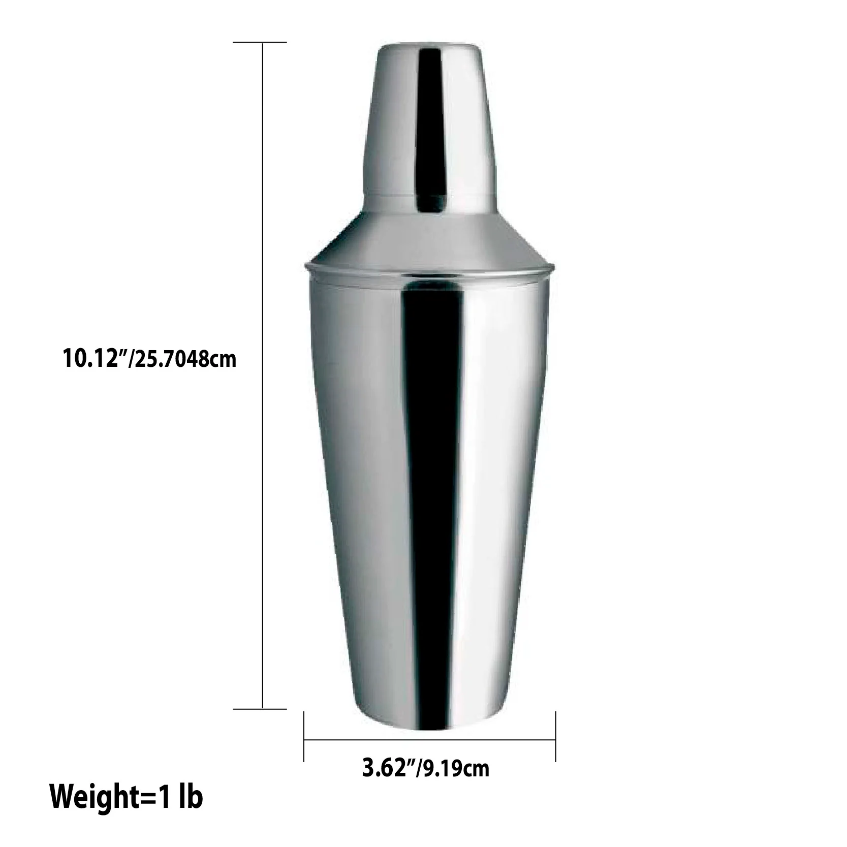 Home Basics Stainless Steel Cocktail Shaker - Image 4