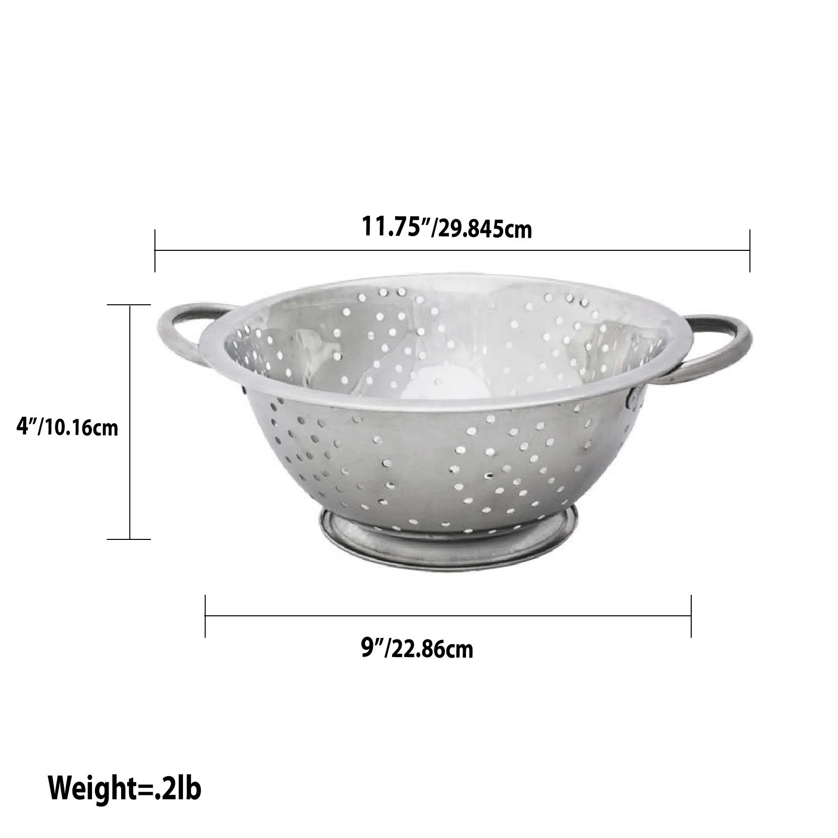 Home Basics Stainless Steel Deep Colander, Silver, 3 Quart - Image 4