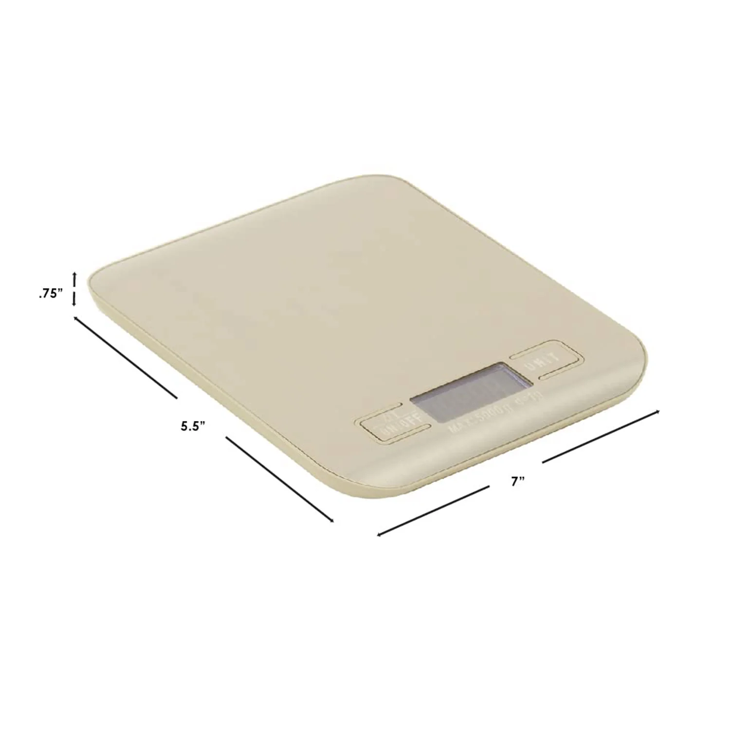 Home Basics Stainless Steel Digital Kitchen Scale, 5.5x7x.75 Inches - Image 7