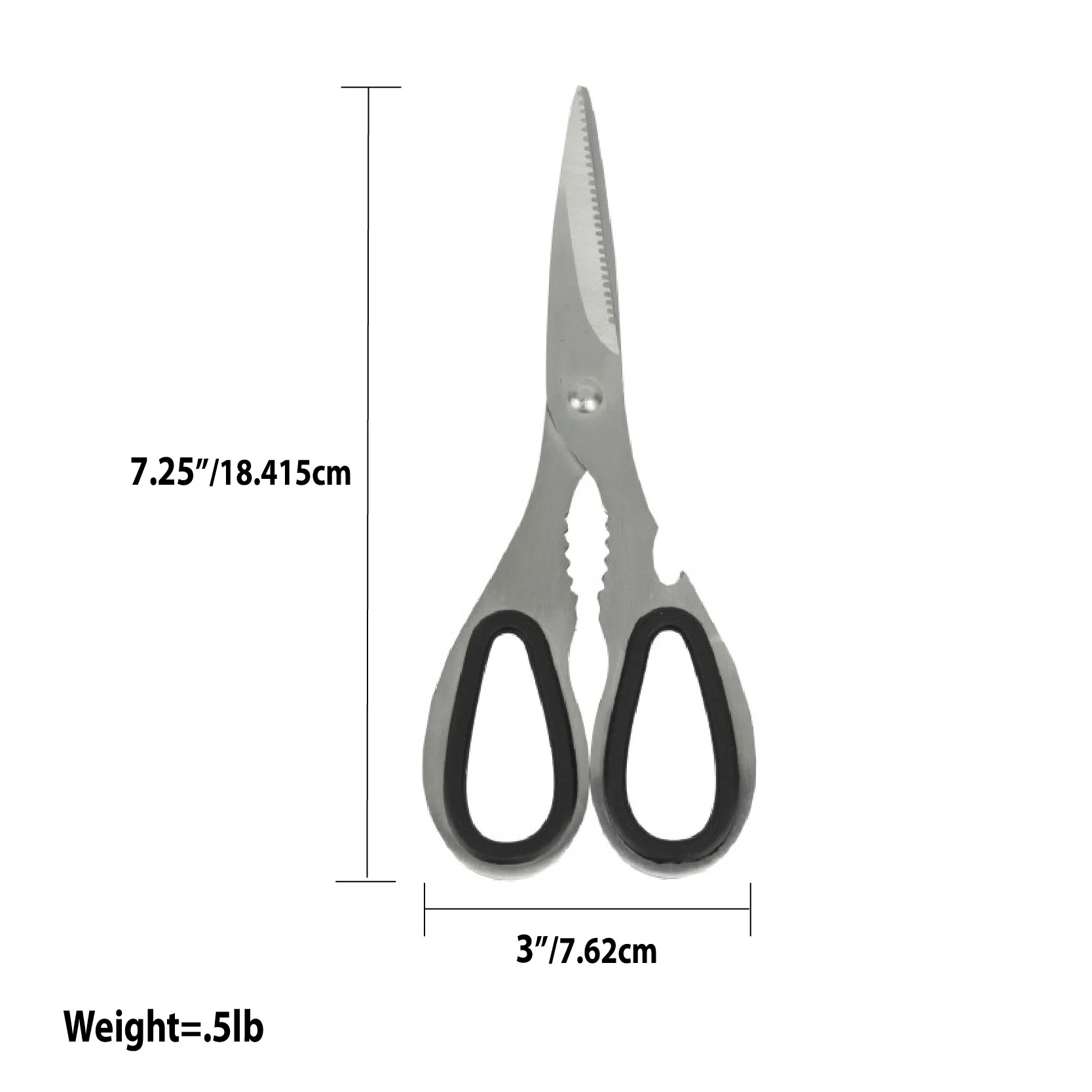 Home Basics Stainless Steel Kitchen Shears, Silver - Image 2