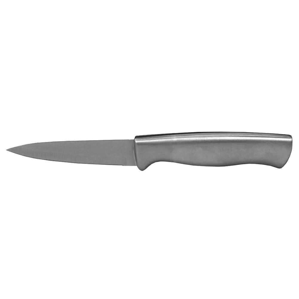 Home Basics Stainless Steel Knife Set with Knife Blade Sharpener, Grey - Image 2