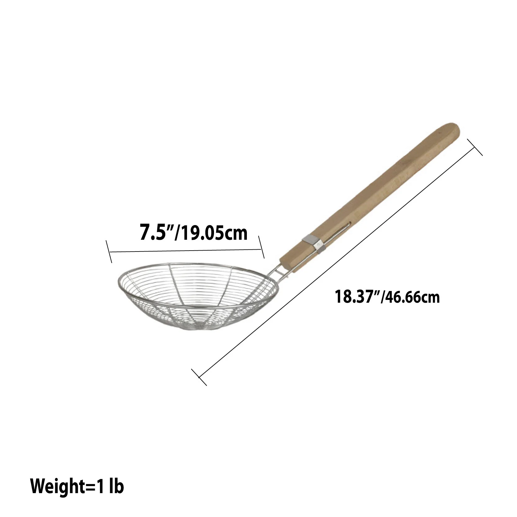 Home Basics Stainless Steel Strainer with Wooden Handle - Image 6