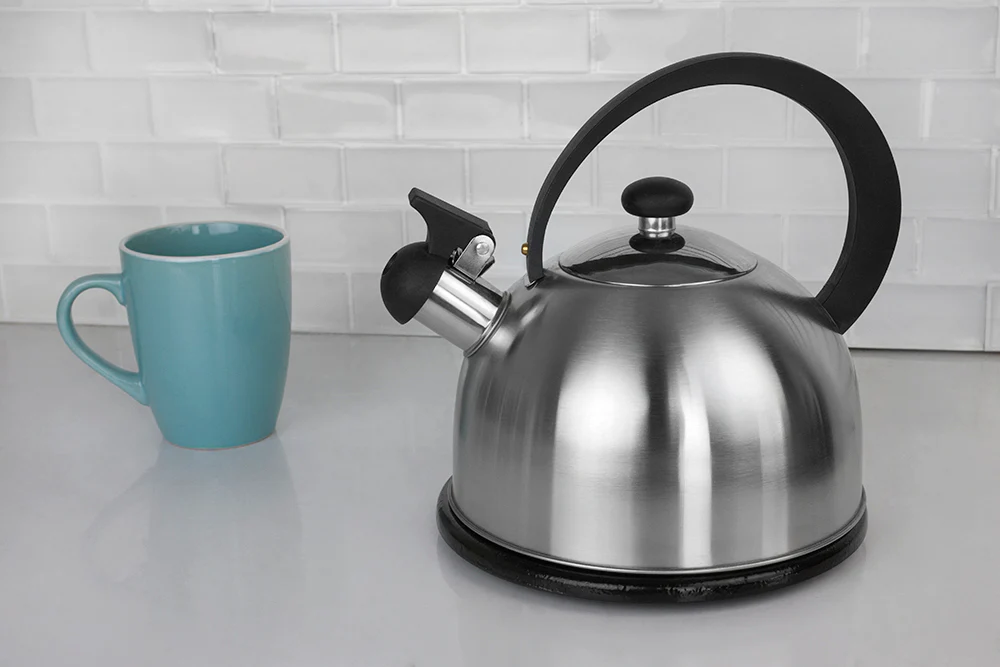 Home Basics Stainless Steel Tea Kettle, Silver, 85 Ounces - Image 4