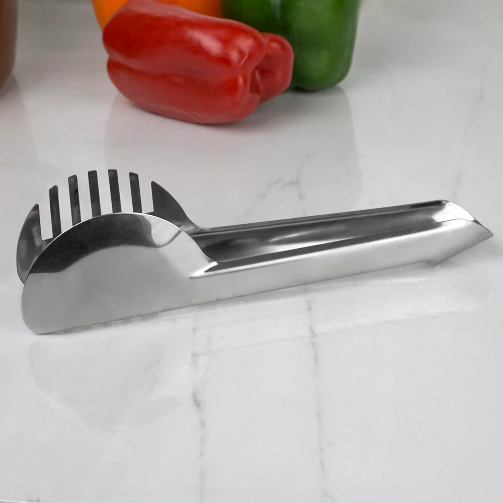Home Basics Stainless Steel Tongs, Silver - Image 4