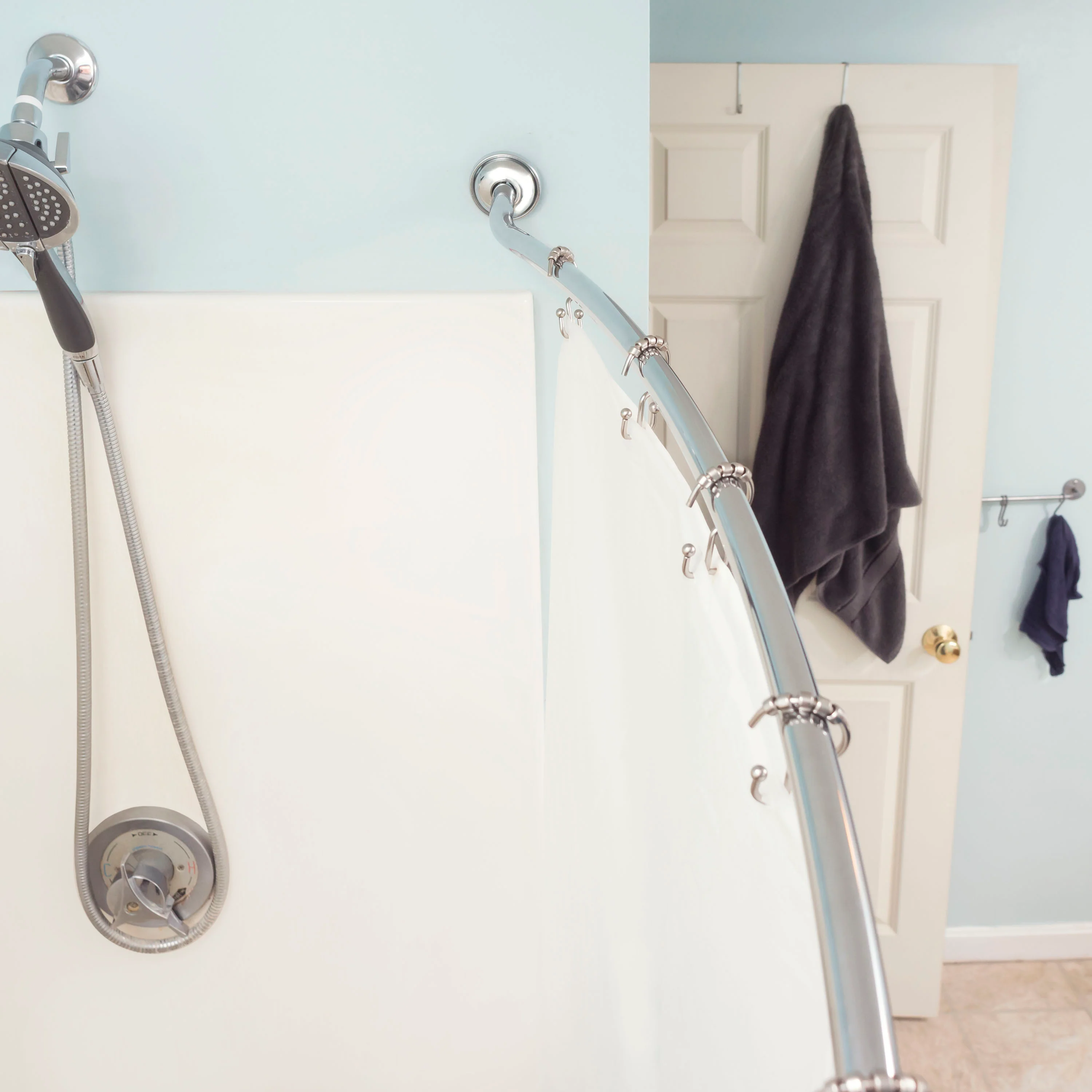 Home Basics Steel Curved Shower Rod, Chrome