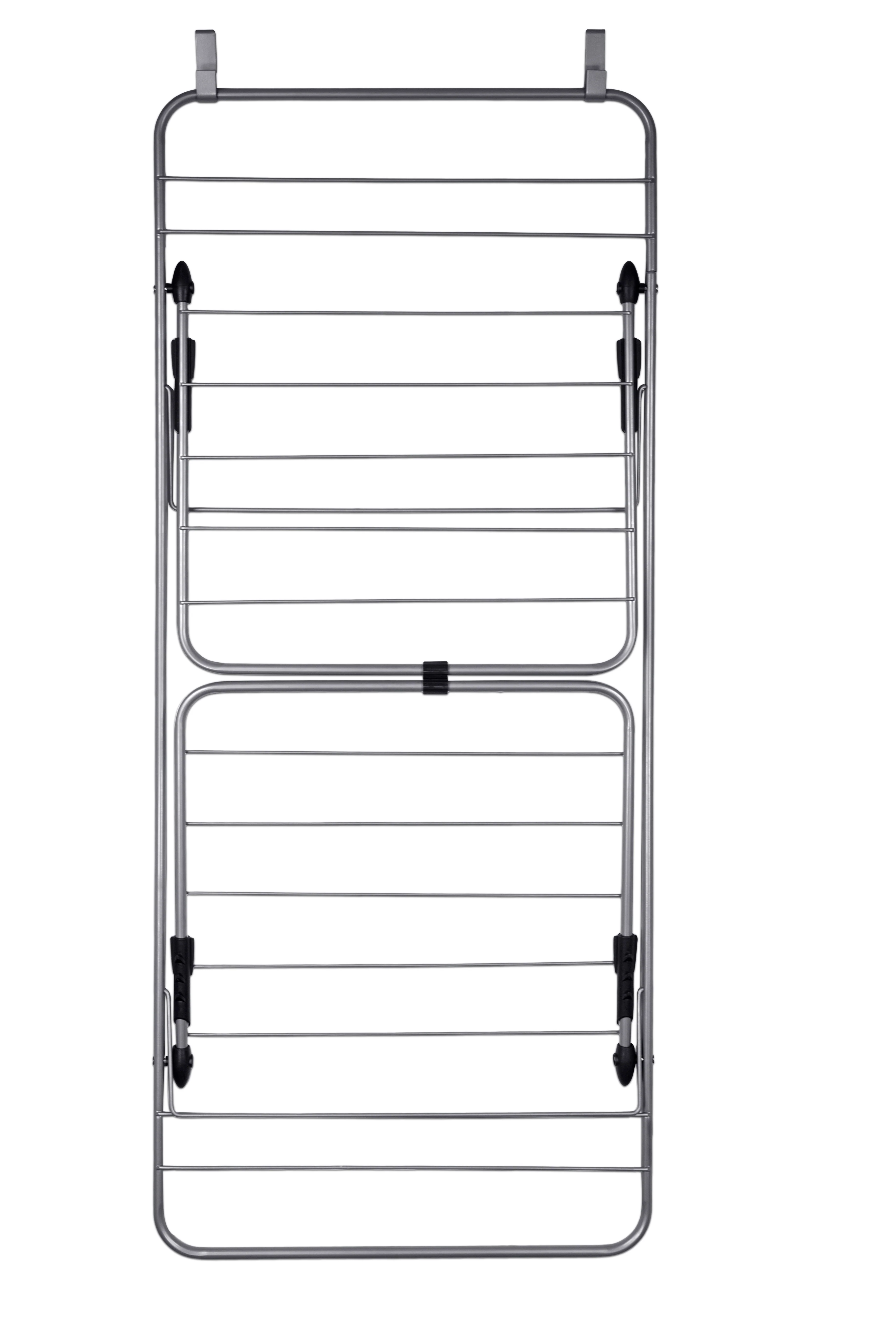 Home Basics Steel Over the Door Towel Dryer Rack, Grey - Image 3