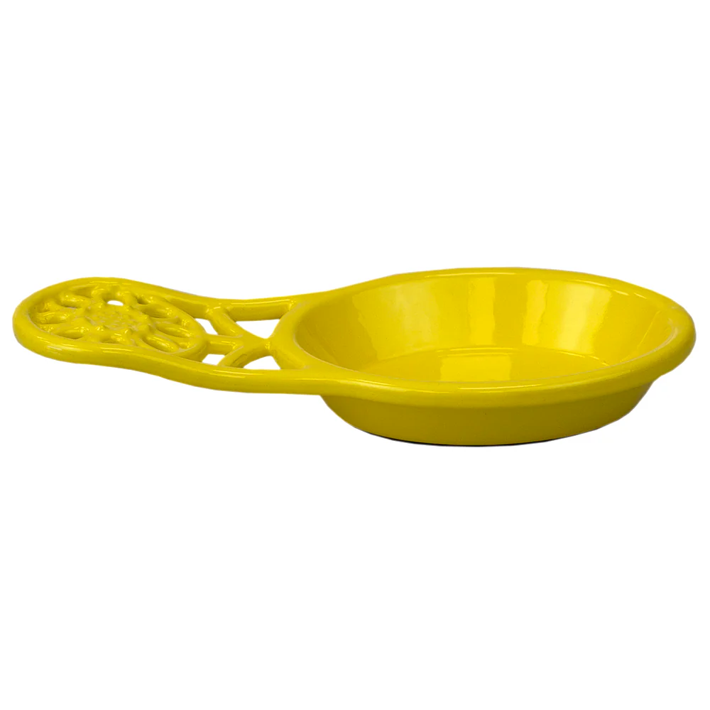 Home Basics Sunflower Collection Cast Iron Spoon Rest, Yellow, 7.5x3.5x1.3 Inches - Image 4
