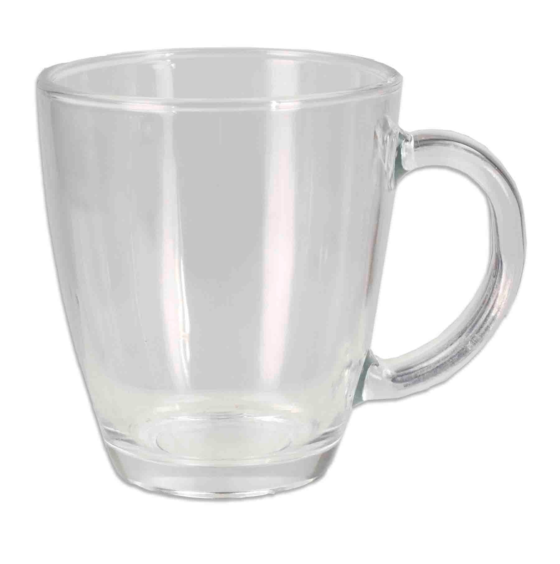 Home Basics Tapered Glass Mug with Thick Handle, Clear