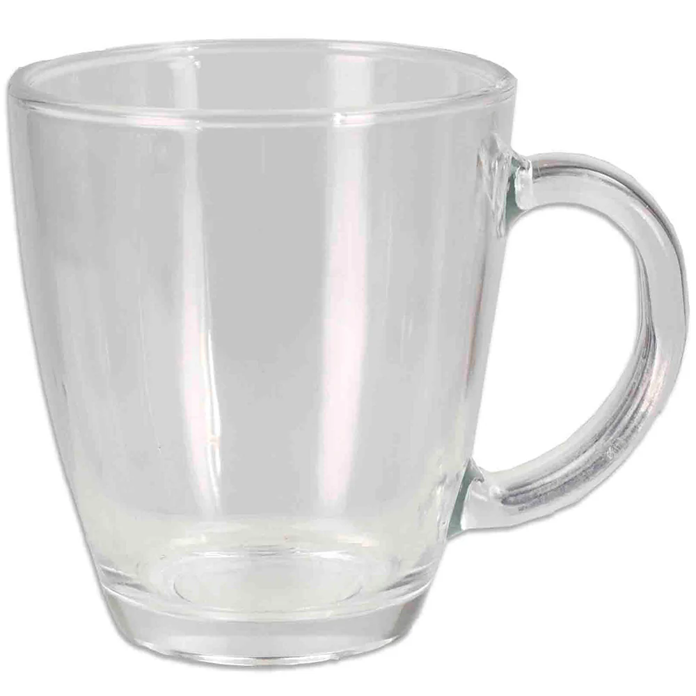 Home Basics Tapered Glass Mug with Thick Handle, Clear - Image 2