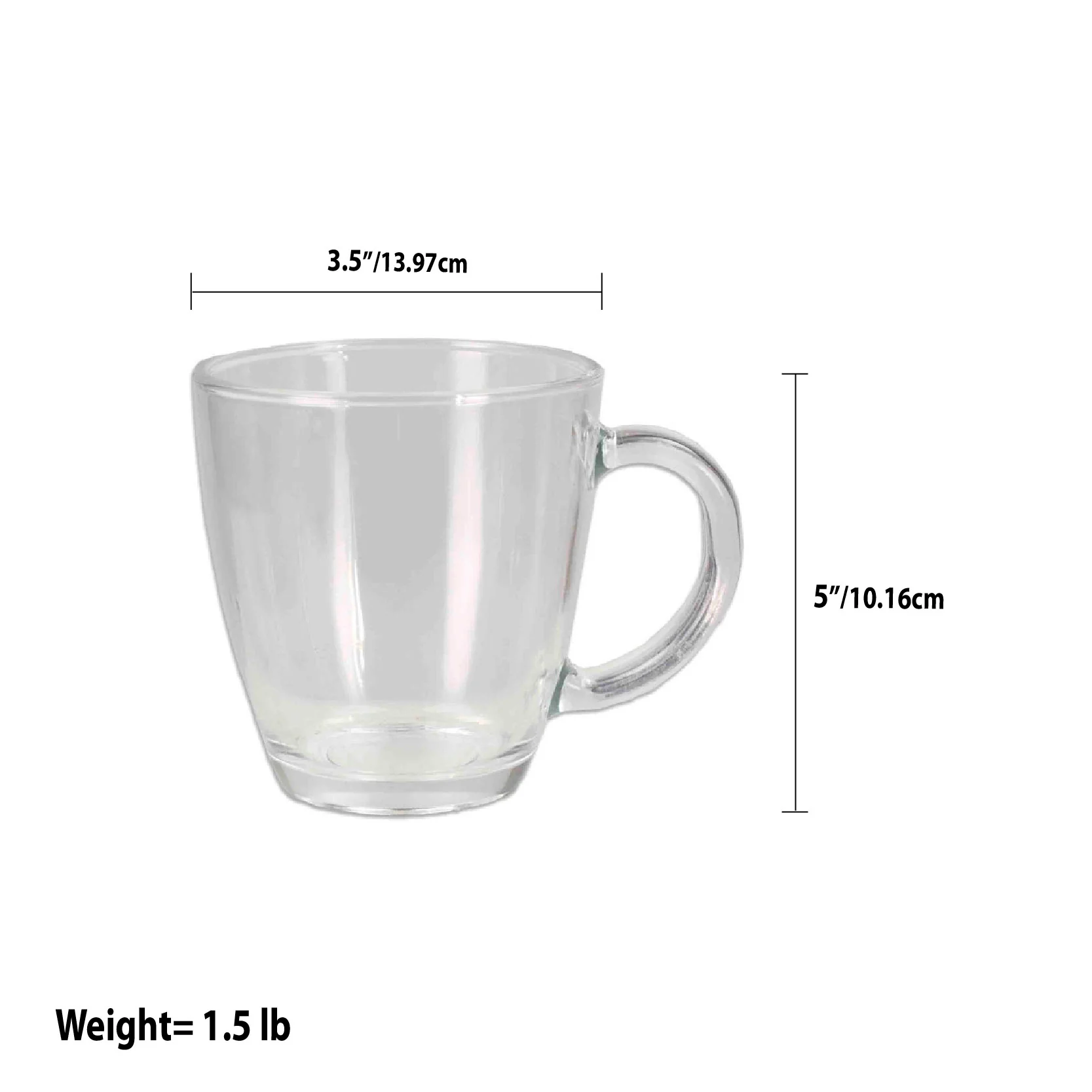 Home Basics Tapered Glass Mug with Thick Handle, Clear - Image 3