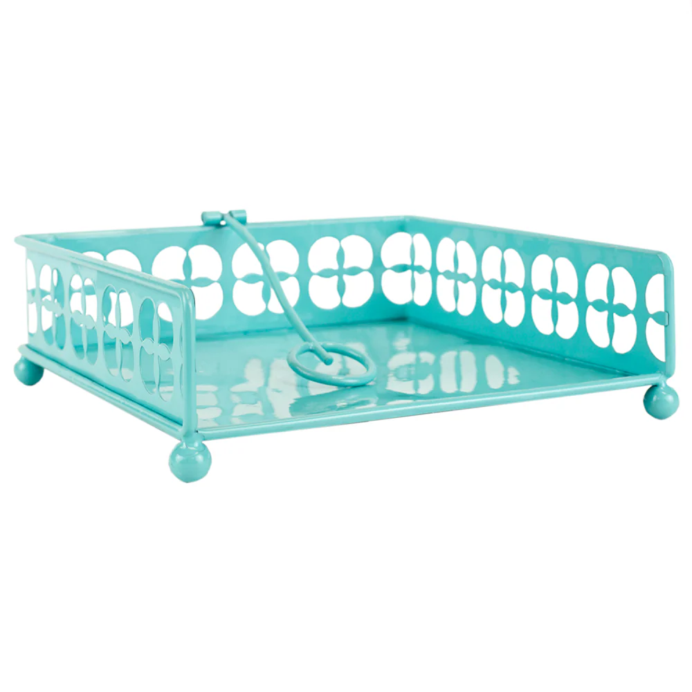 Home Basics Turquoise Collection Trinity Flat Napkin Holder, Turquoise - Image 3
