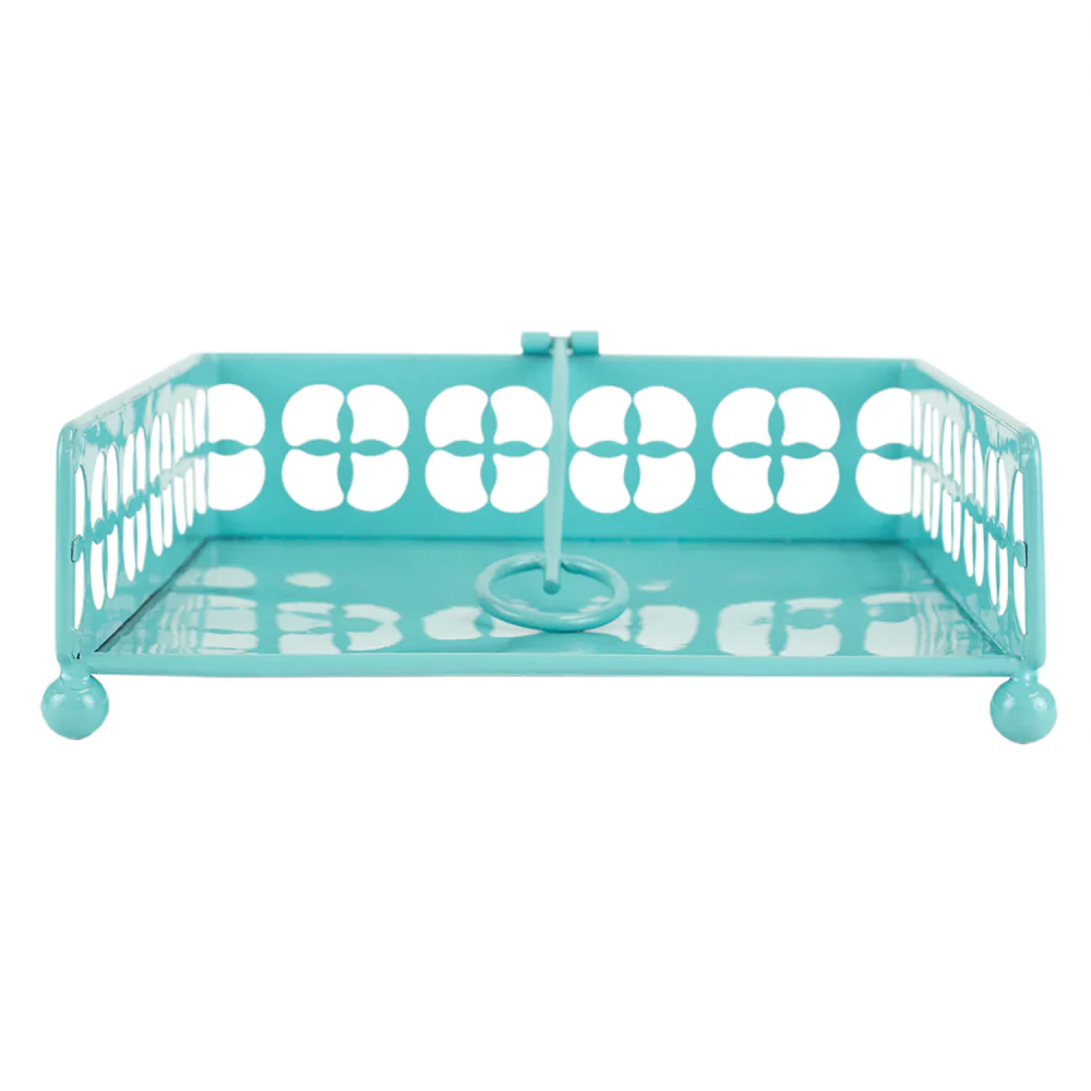 Home Basics Turquoise Collection Trinity Flat Napkin Holder, Turquoise - Image 4
