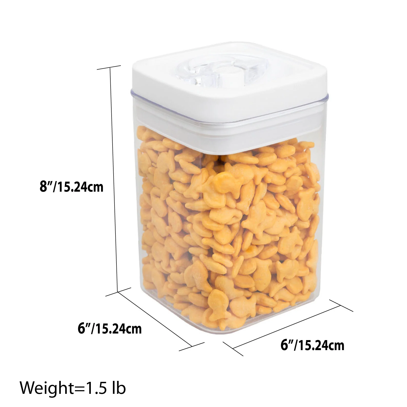 Home Basics Twist N’ Lock Square Food Storage Canister, Clear, 1.7 Liters - Image 6