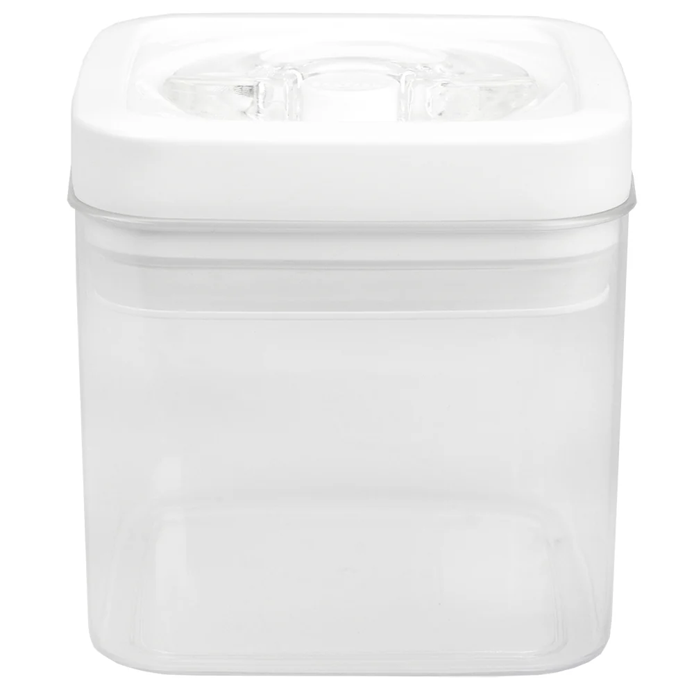 Home Basics Twist N’ Lock Square Food Storage Canister, Clear, 1 Liters - Image 4