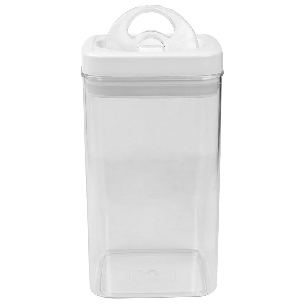 Home Basics Twist N’ Lock Square Food Storage Canister, Clear, 2.3 Liters - Image 2