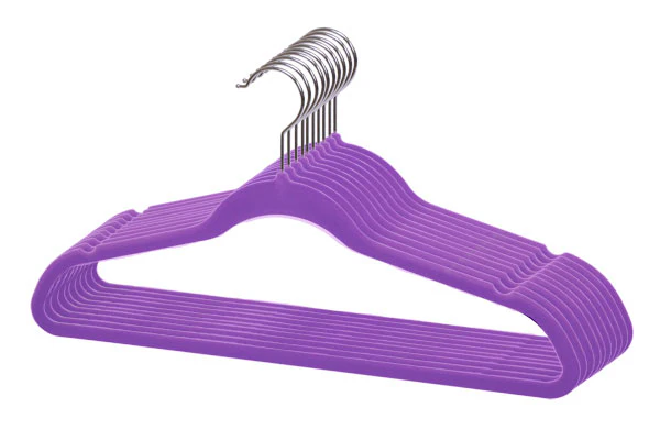 Home Basics Velvet Hanger, (Pack of 10), Purple