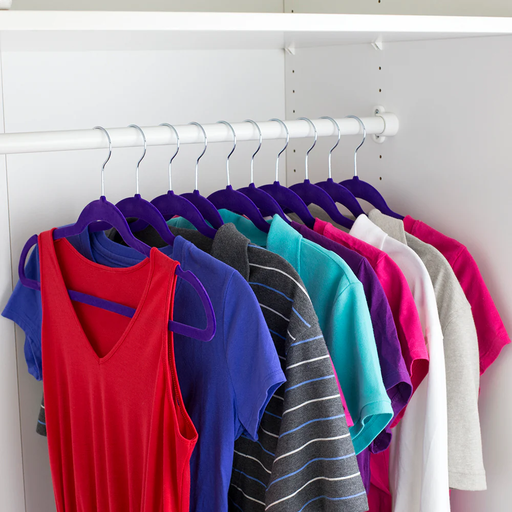 Home Basics Velvet Hanger, (Pack of 10), Purple - Image 5