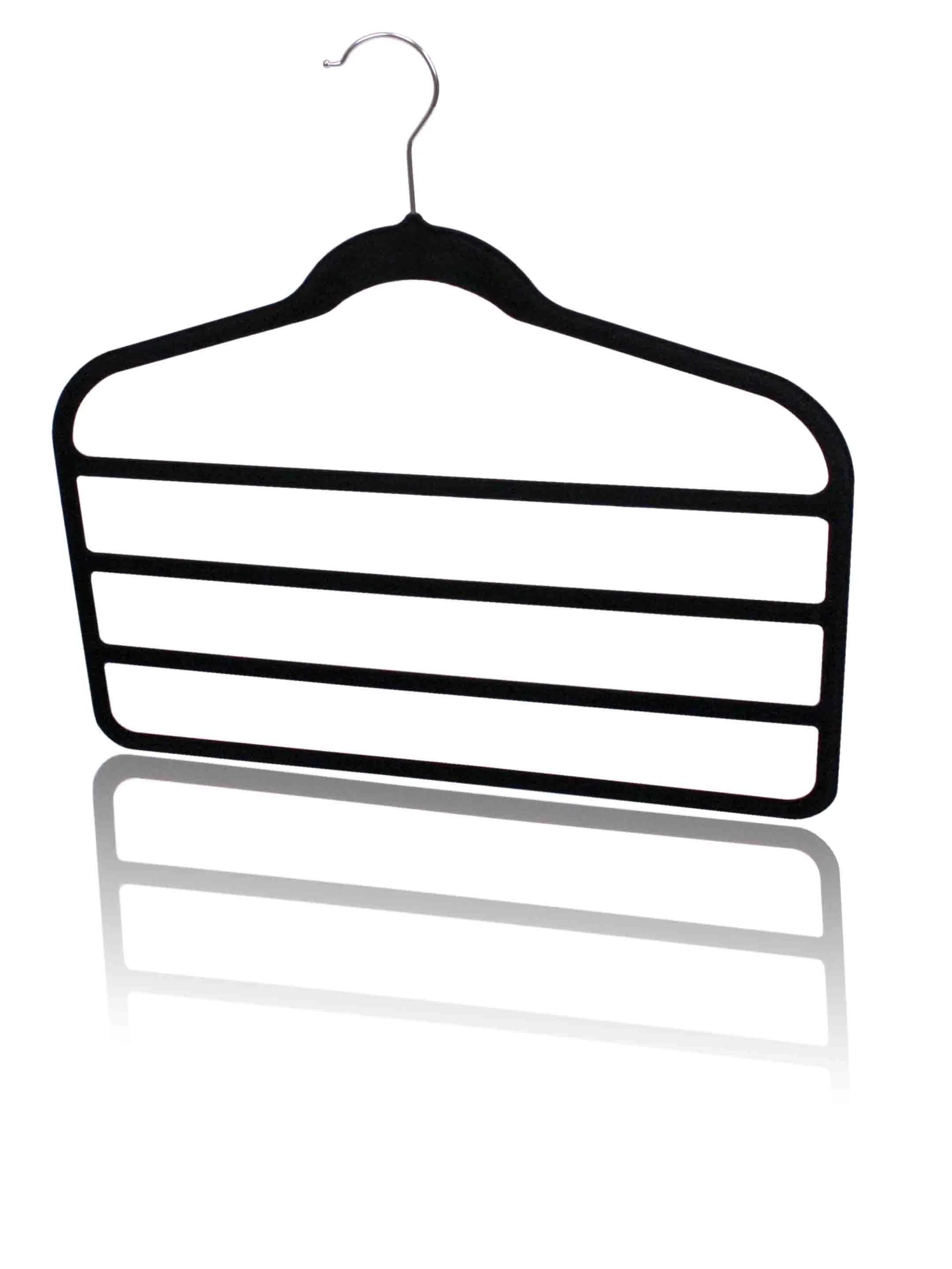 Home Basics Velvet Trouser Hanger, (Pack of 3), Black - Image 2
