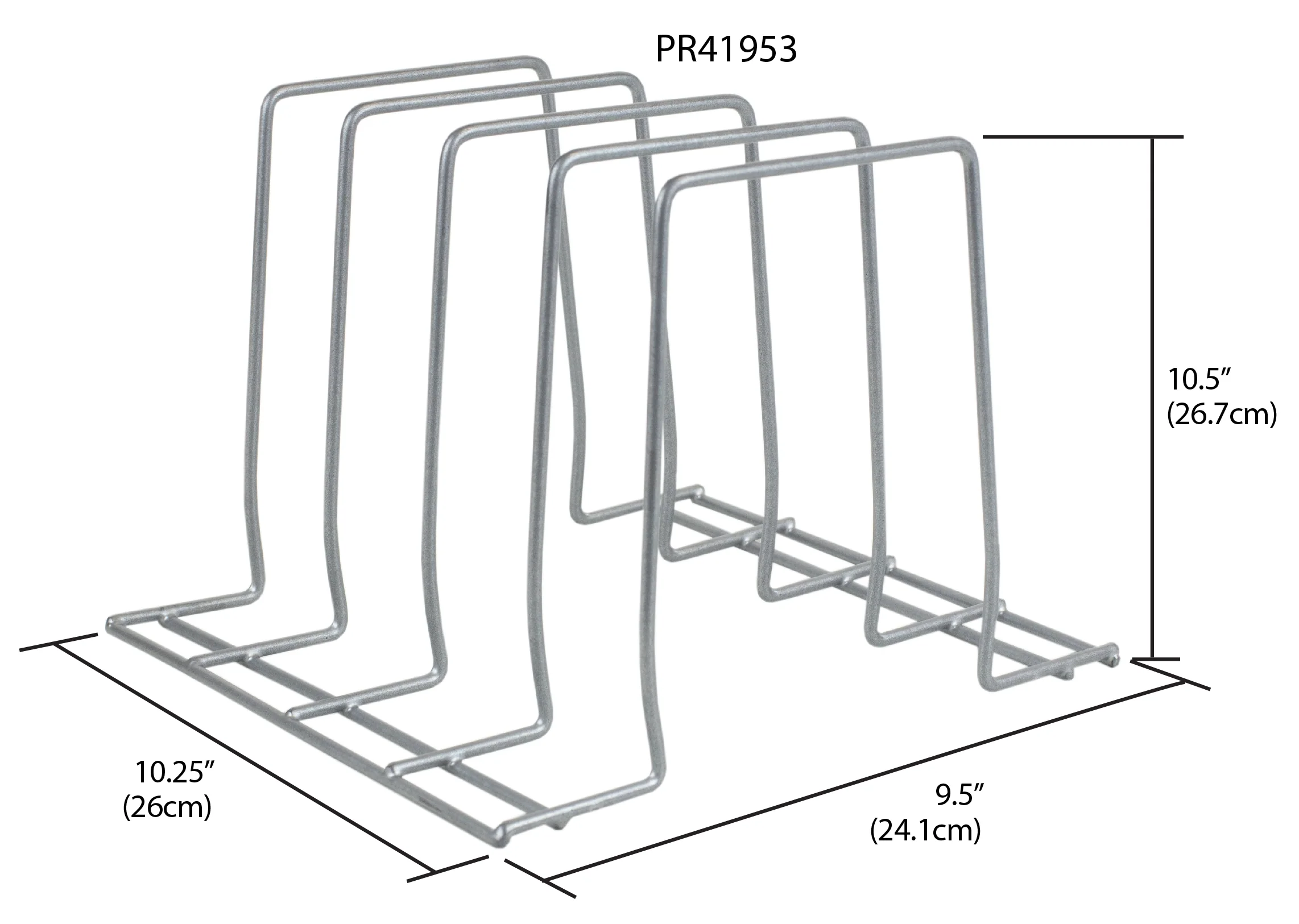 Home Basics Vinyl Coated Steel Lid Rack, Silver - Image 6
