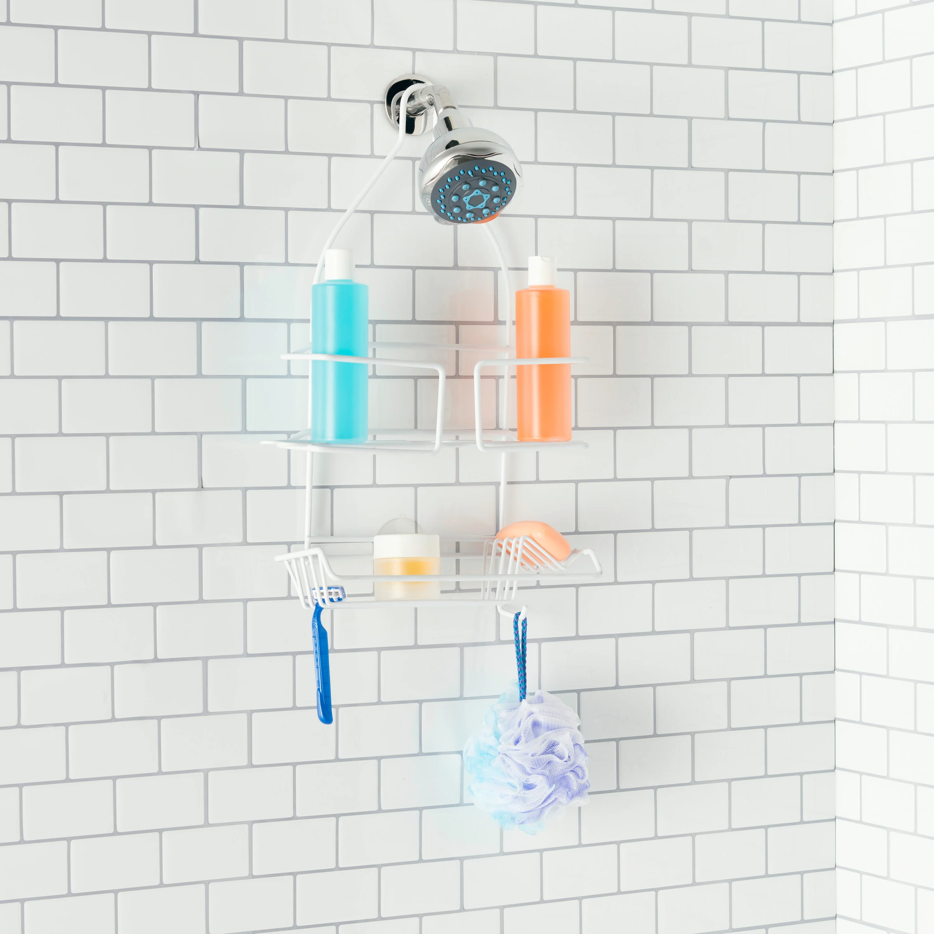 Home Basics Vinyl Coated Steel Shower Caddy, White - Image 5
