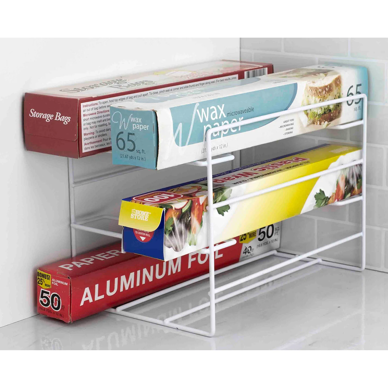Home Basics Vinyl Wrap Organizer, White, 6.5x10.25x7.25 Inches