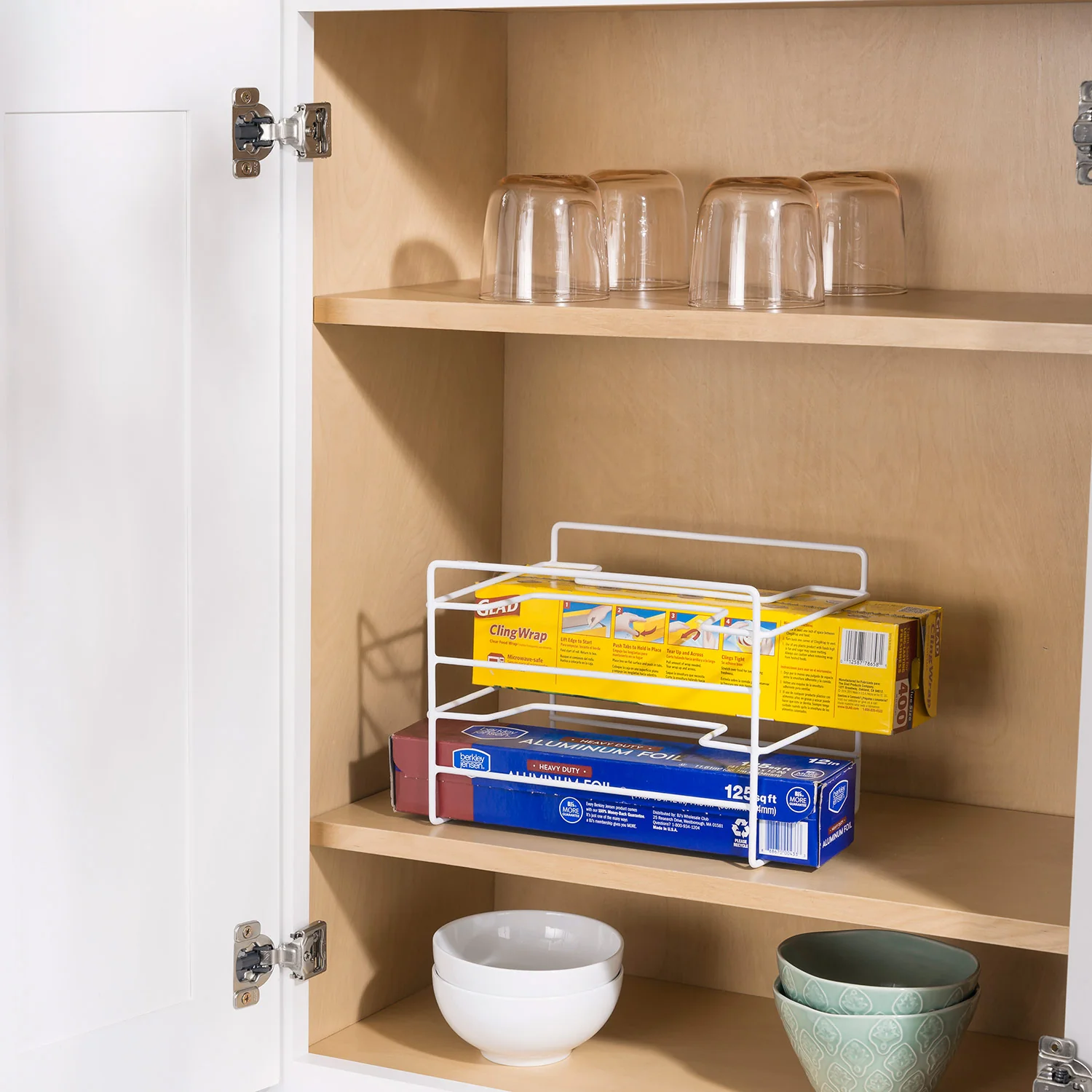 Home Basics Vinyl Wrap Organizer, White, 6.5x10.25x7.25 Inches - Image 2
